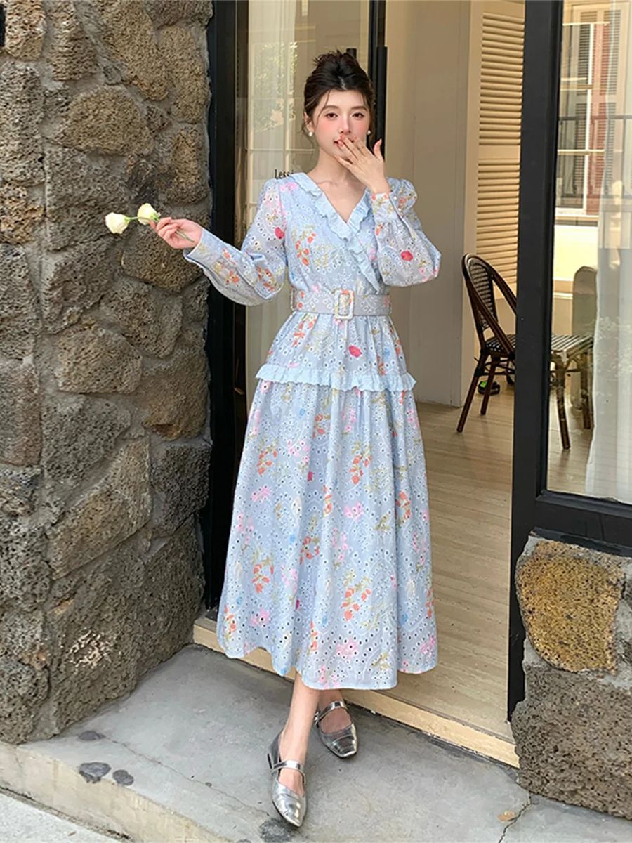 Abito midi floreale con manich - French Vintage Floral Midi Dress recensione e prezzo