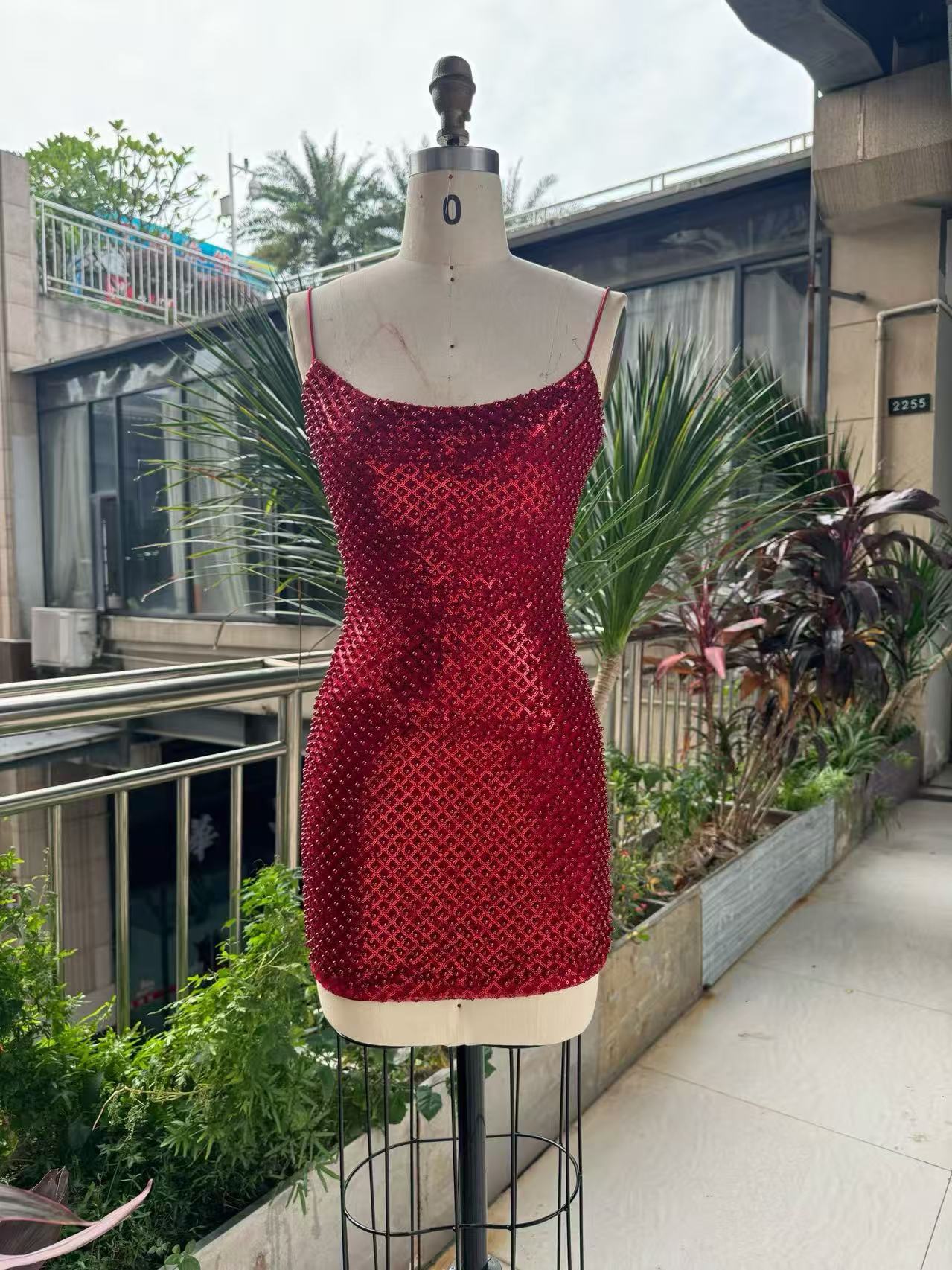 Abito Mini Aderente da Donna c - Sparkly Rhinestone Club Party Dress recensione e prezzo