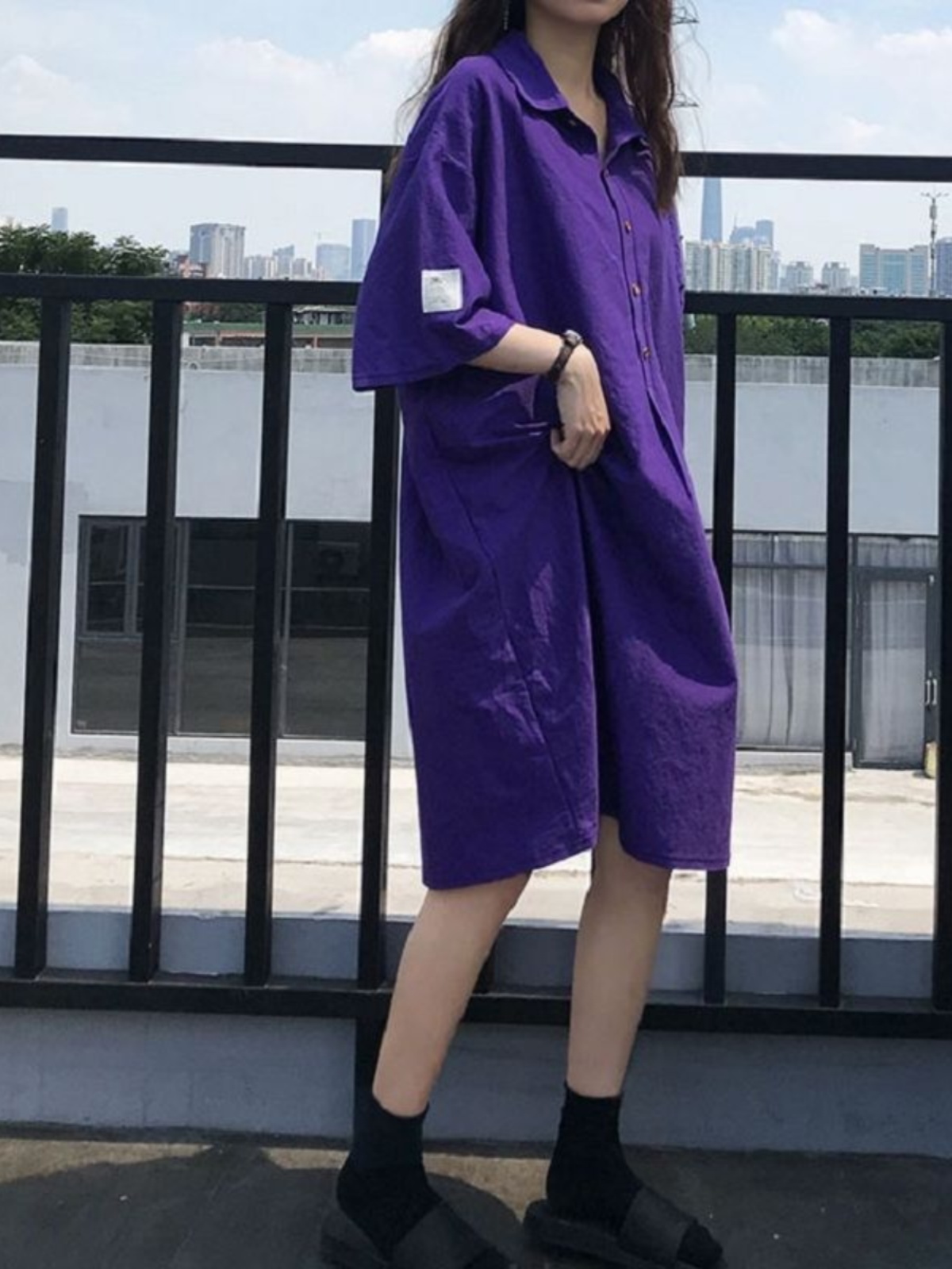 Abito camicia taglie forti, mo - Korean Style A Line Shirt Dress recensione e prezzo