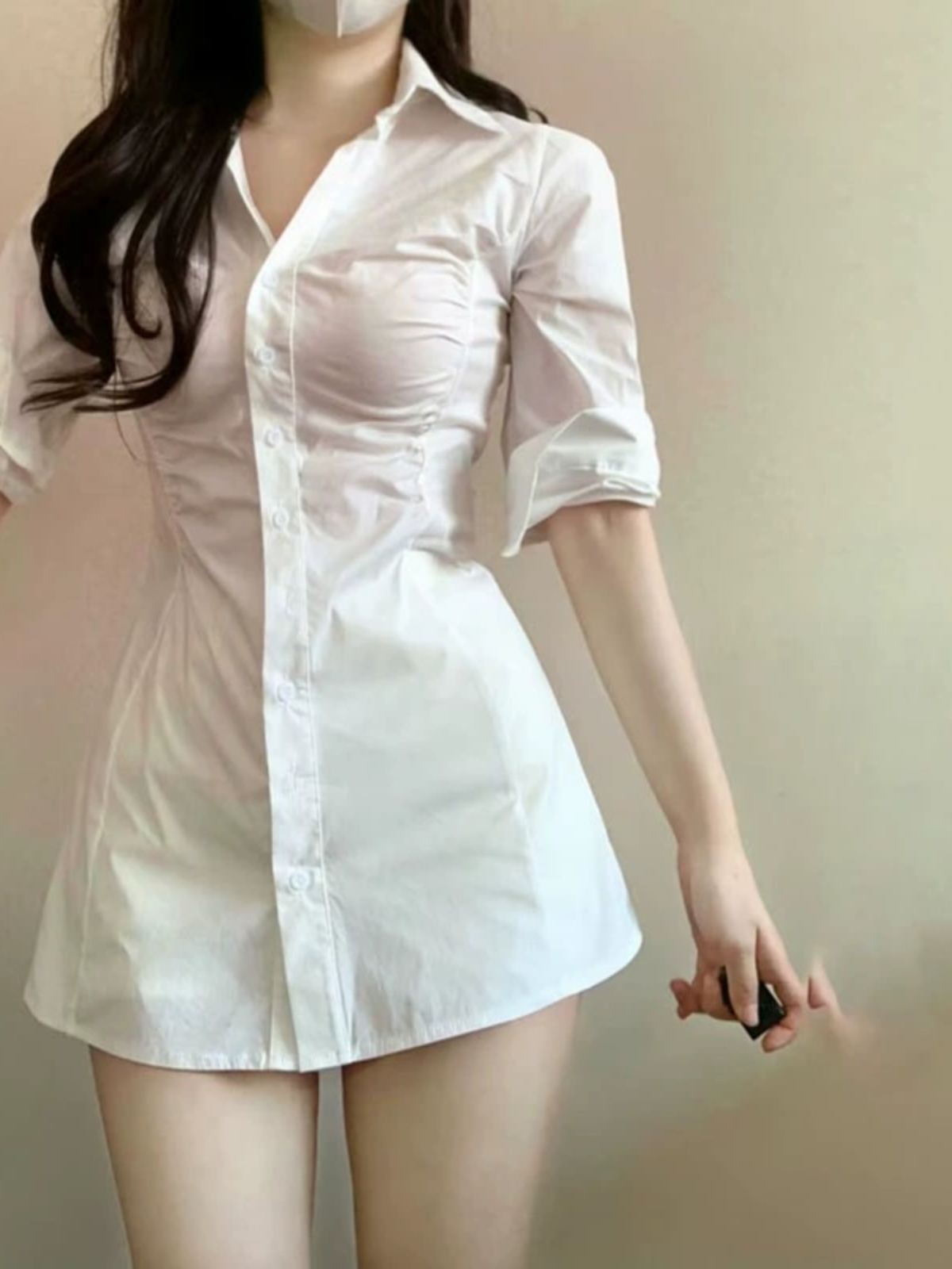 Abito camicia sexy con gonna a - Korean Style A Line Shirt Dress recensione e prezzo