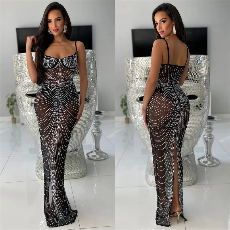 Abiti da sera scintillanti con - Sparkly Rhinestone Club Party Dress recensione e prezzo