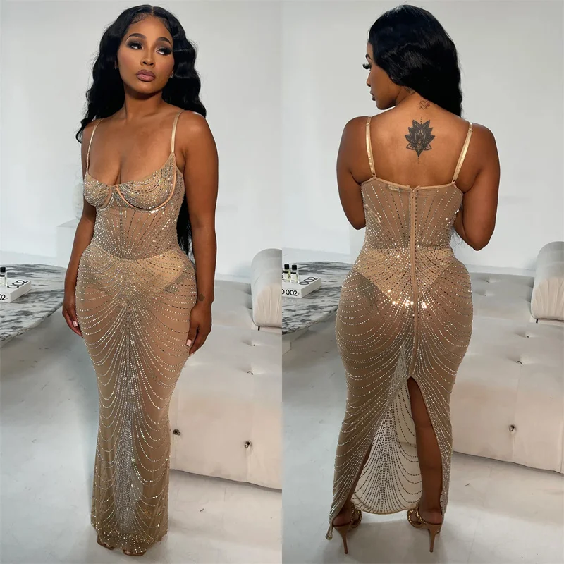 Abiti da sera scintillanti con - Sparkly Rhinestone Club Party Dress recensione e prezzo