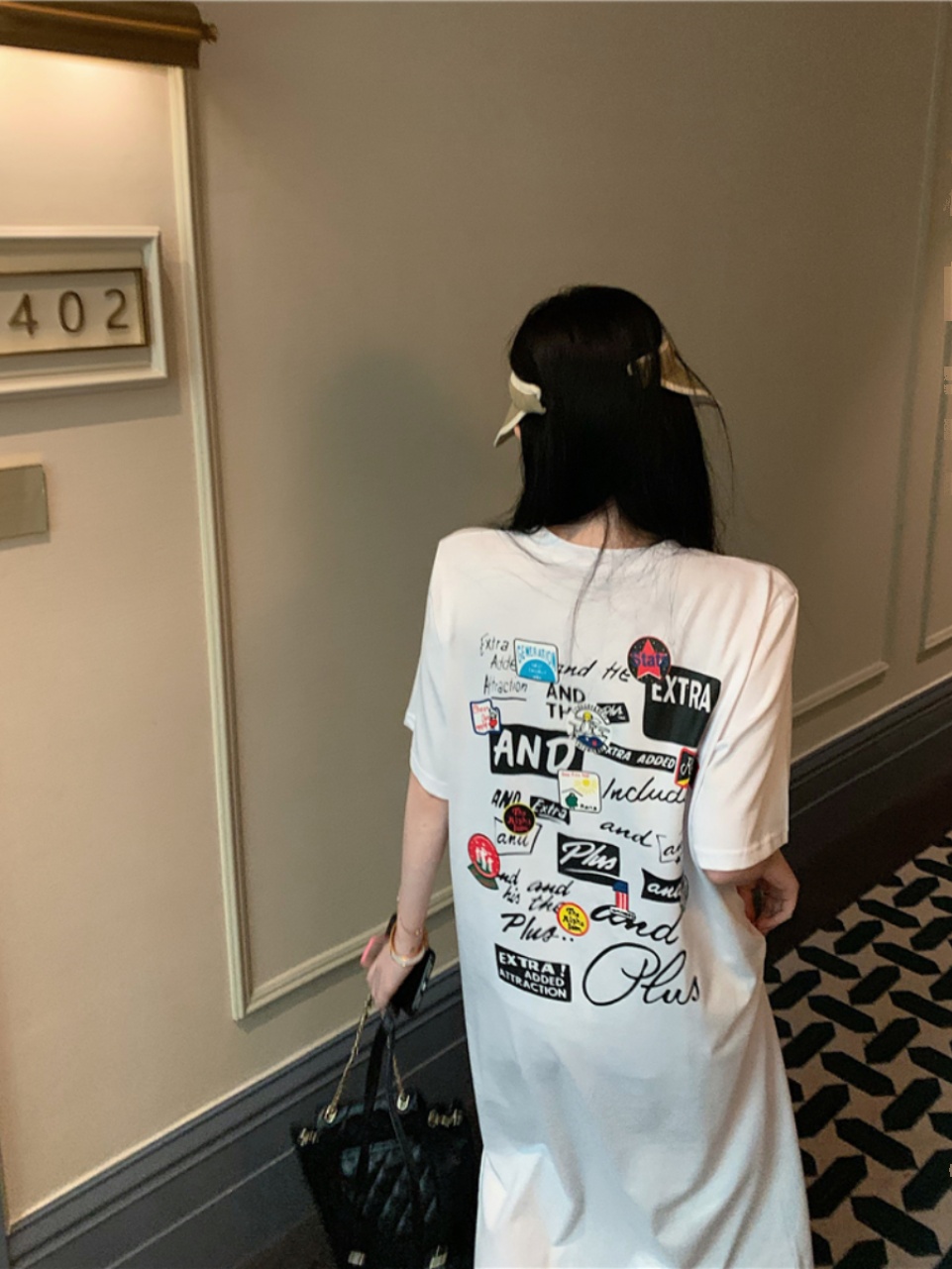 Abito T-shirt nero a maniche c - Korean Style A Line Shirt Dress recensione e prezzo