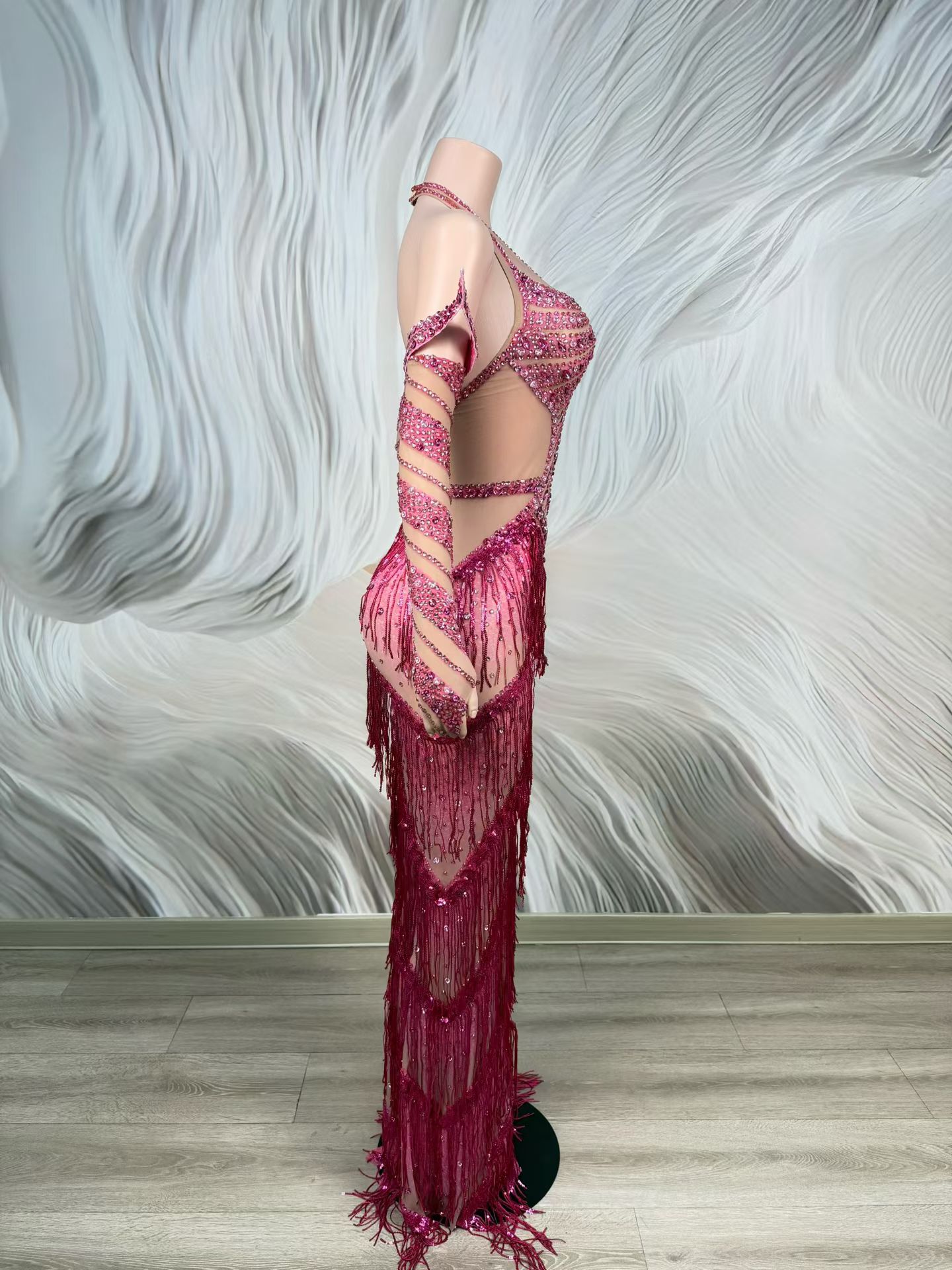 Abito da sera rosa scintillant - Sparkly Rhinestone Club Party Dress recensione e prezzo